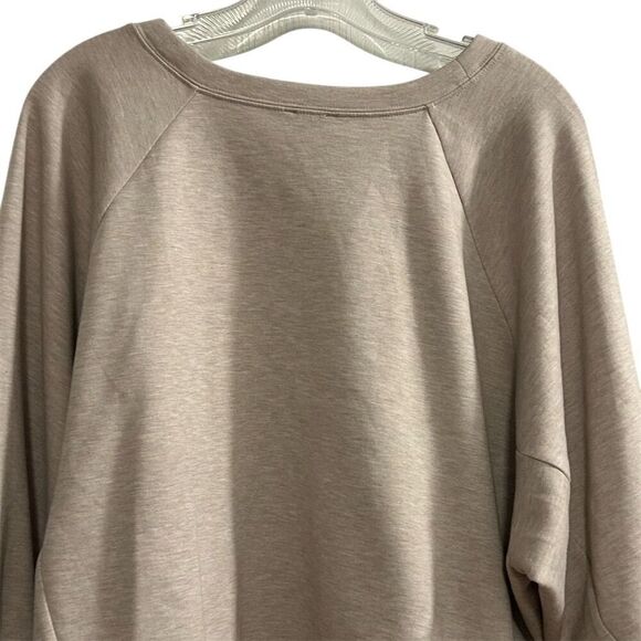 Express Women's Cropped Sweatshirt Heathered Beige XL Long Sleeve Casual Fall - Picture 13 of 14